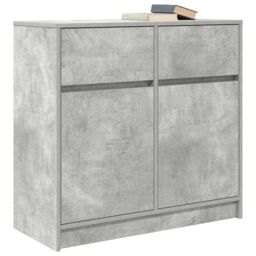Berkfield Home Sideboard with Drawer Concrete Grey 80x34x76 cm Engineered Wood - Size: 80 x 34 x 76 cm - thumbnail 4