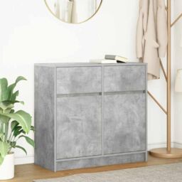 Berkfield Home Sideboard with Drawer Concrete Grey 80x34x76 cm Engineered Wood - Size: 80 x 34 x 76 cm - thumbnail 1
