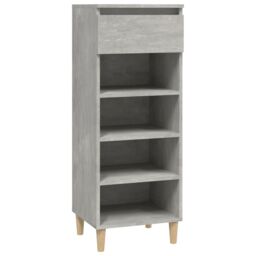 Berkfield Home Shoe Cabinet Concrete Grey 40x36x105 cm Engineered Wood - Size: 40 x 36 x 105 cm - thumbnail 2