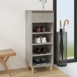 Berkfield Home Shoe Cabinet Concrete Grey 40x36x105 cm Engineered Wood - Size: 40 x 36 x 105 cm