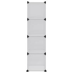 Berkfield Home Storage Cube Organiser with 12 Cubes & Doors Transparent PP in Clear - thumbnail 5