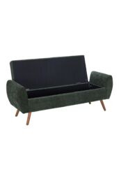 Living and Home Chenille Upholstered Storage Bench in Olive - thumbnail 5