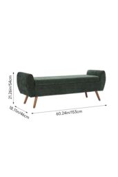 Living and Home Chenille Upholstered Storage Bench in Olive - thumbnail 4