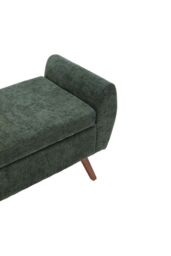 Living and Home Chenille Upholstered Storage Bench in Olive - thumbnail 6