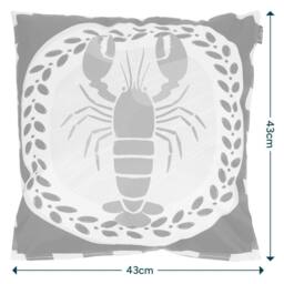 icon 2 Pack Cushion 43x43cm Lobster Print in Green - Size: 43x43 cm - thumbnail 5