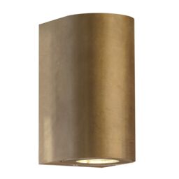 Nordlux Modern Outdoor Wall Light Brass Brass GU10 Coastal/Marine Safe - Mains Powered, IP44 in Gold - thumbnail 1