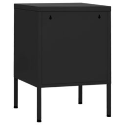 Berkfield Home Nightstand Black 35x35x51 cm Steel - Size: 35 x 35 x 51 cm - thumbnail 5