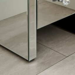 FurnitureboxUK Murano Slim 3 Drawer Mirrored Square bedside Table With Crystaline Shaped Handles in Silver - thumbnail 7