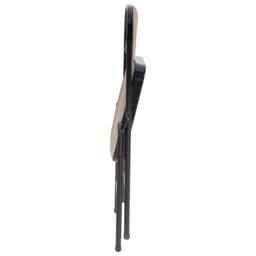 Wyld and Coco Set 4 Folding Chairs Beige Padded Seats and Backrests Black Metal - thumbnail 8