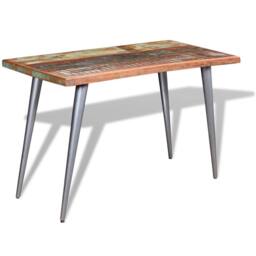 Berkfield Home Beautiful Dining Table Solid Reclaimed Wood 120x60x76 cm - Size: 120 x 60 x 76 cm - thumbnail 2