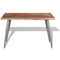Berkfield Home Beautiful Dining Table Solid Reclaimed Wood 120x60x76 cm - Size: 120 x 60 x 76 cm - thumbnail 6