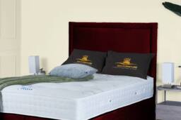 UK Bed Furniture Hanna Divan Ottoman Storage Bed with End Lift & 54 Inch Headboard in Maroon - Size: Small Double - thumbnail 3