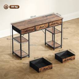 KORVIXA Computer Writing Desk Brown - Size: 0.6m2 - thumbnail 2
