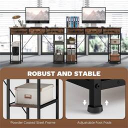 KORVIXA Computer Writing Desk Brown - Size: 0.6m2 - thumbnail 4