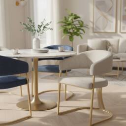 Stratus Interiors Prado Kitchen Dining Chair Faux Leather H86x51.5xW60 in Cream - Size: Large - thumbnail 2