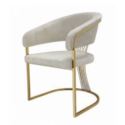 Stratus Interiors Prado Kitchen Dining Chair Faux Leather H86x51.5xW60 in Cream - Size: Large
