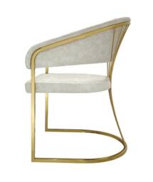 Stratus Interiors Prado Kitchen Dining Chair Faux Leather H86x51.5xW60 in Cream - Size: Large - thumbnail 3