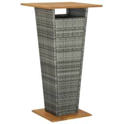 Berkfield Home 3 Piece Garden Bar Set Grey Poly Rattan&Solid Wood Acacia - thumbnail 5