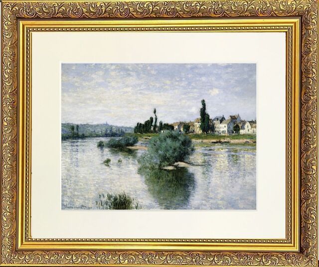 "Frames & Mirrors 4U River Mounted & Framed Print in Gold Dahlia Frame 11 x 9 Inch - Size: W11"" x H9""" - image 1