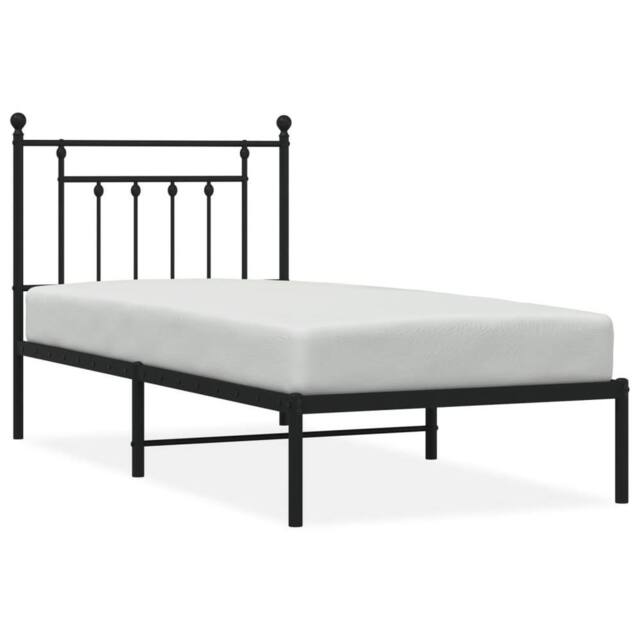 Berkfield Home Metal Bed Frame with Headboard Black 80x200 cm - image 1