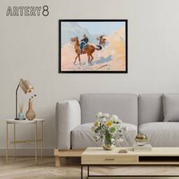 "Artery8 Frederic Remington Advance Guard Ambush Framed Canvas Wall Art Print - Size: W12"" x H16""" - thumbnail 3