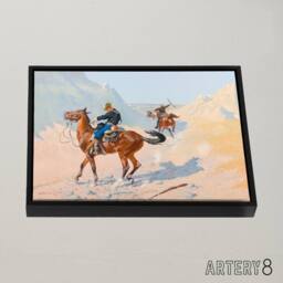 "Artery8 Frederic Remington Advance Guard Ambush Framed Canvas Wall Art Print - Size: W12"" x H16""" - thumbnail 2