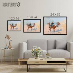 "Artery8 Frederic Remington Advance Guard Ambush Framed Canvas Wall Art Print - Size: W12"" x H16""" - thumbnail 4