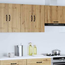 Berkfield Home Kitchen Wall Cabinet Kalmar Artisan Oak Engineered Wood in Brown - thumbnail 1