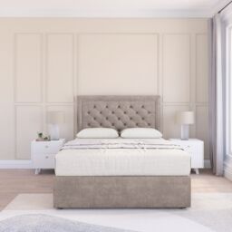 "Sloomy Montana Plush Bed Set With No Drawers Mattress & 26"" Headboard in Stone - Size: Small Single" - thumbnail 2