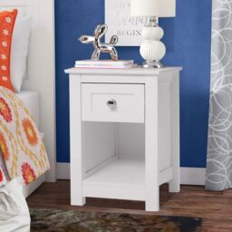 Living and Home One Drawer Small Side Table in White - thumbnail 5