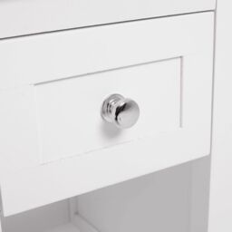 Living and Home One Drawer Small Side Table in White - thumbnail 4