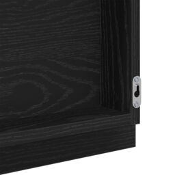 Berkfield Home Bathroom Mirror Black oak Glass, MDF Large Mirror - thumbnail 7