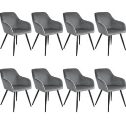 tectake Dining Chair Marilyn Set Of 4 - Grey/Black in Grey - Size: 4 Pack - thumbnail 1