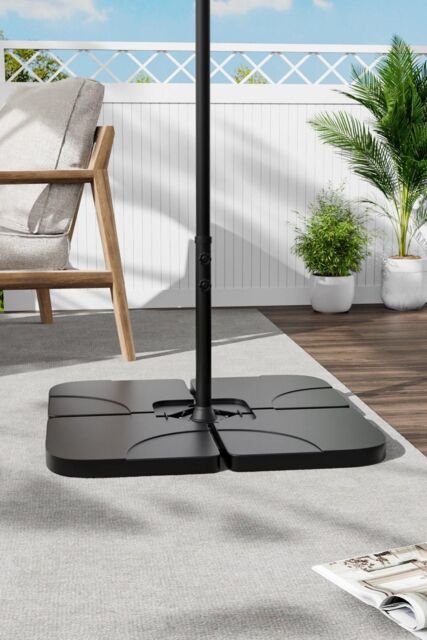 H&O Direct HDPE Square Sand & Water Filled Freestanding Parasol Base in Black - image 1