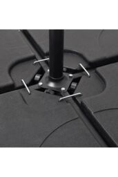 H&O Direct HDPE Square Sand & Water Filled Freestanding Parasol Base in Black - thumbnail 4