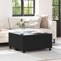 Berkfield Home Coffee Table Black oak 75 x 75 x 38 cm Engineered wood - thumbnail 4
