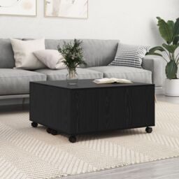 Berkfield Home Coffee Table Black oak 75 x 75 x 38 cm Engineered wood - thumbnail 1