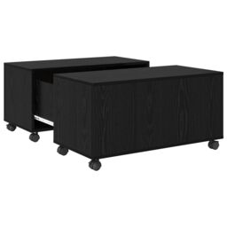 Berkfield Home Coffee Table Black oak 75 x 75 x 38 cm Engineered wood - thumbnail 5