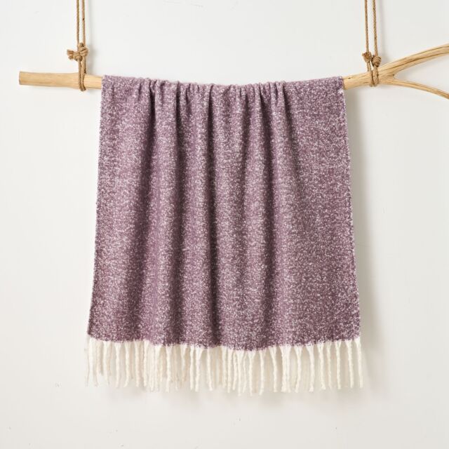 Allure Bath Fashions Aisling Super Soft Faux Fur Tasselled Sofa Throw Blanket in Purple - Size: 130 cm x 170 cm - image 1