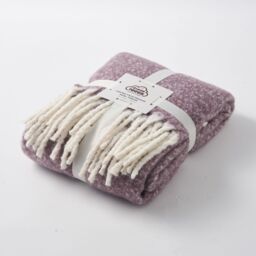 Allure Bath Fashions Aisling Super Soft Faux Fur Tasselled Sofa Throw Blanket in Purple - Size: 130 cm x 170 cm - thumbnail 2