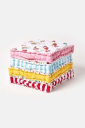 Homescapes Cotton Cup Cakes Floor Cushion in Pink - Size: 40 cm x 40 cm - thumbnail 6