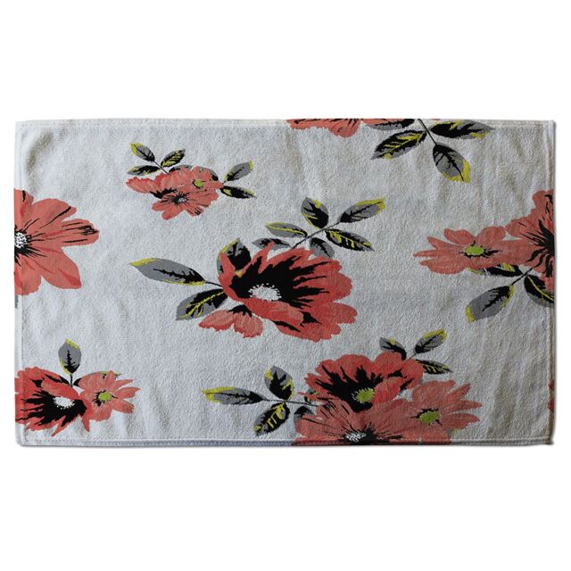 Benjamin Tate Design Pink Flowers Soft Bath Towel in Green - image 1