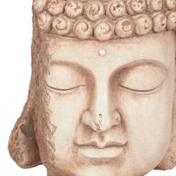 Wyld and Coco Beige Buddha Head Plant Pot Hand Painted Distressed Stone Finish - thumbnail 6