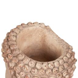 Wyld and Coco Beige Buddha Head Plant Pot Hand Painted Distressed Stone Finish - thumbnail 7