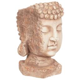 Wyld and Coco Beige Buddha Head Plant Pot Hand Painted Distressed Stone Finish - thumbnail 3