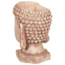 Wyld and Coco Beige Buddha Head Plant Pot Hand Painted Distressed Stone Finish - thumbnail 5