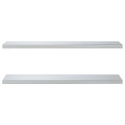 Berkfield Home Wall Shelves 2 pcs 100x30x3 cm Silver Stainless Steel - Size: 100 x 30 x 3 cm - thumbnail 5