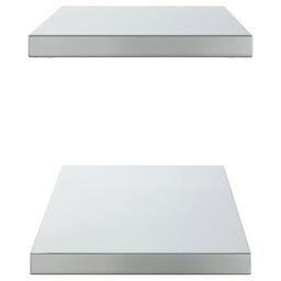 Berkfield Home Wall Shelves 2 pcs 100x30x3 cm Silver Stainless Steel - Size: 100 x 30 x 3 cm - thumbnail 6