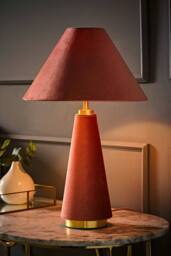 ValueLights Martha Table Lamp with Conical Lamp Shade in Dusty Pink - thumbnail 2