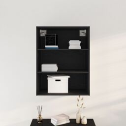Berkfield Home Hanging Wall Cabinet Black Oak 69.5 x 32.5 x 90 cm - thumbnail 1
